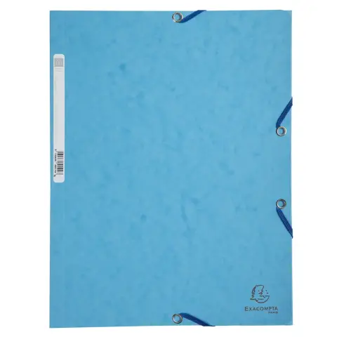 Chemise 3 rabats à élastiques carte lustrée - Bleu clair - EXACOMPTA