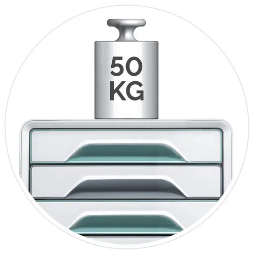 Module de classement - 5 tiroirs - Gris et vert d'eau - CEP