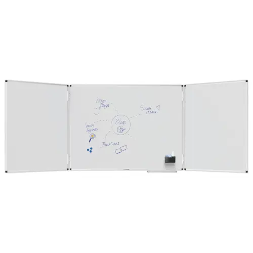 Tableau blanc triptyque UNITE PLUS - Surface émaillée - 90 x 120 cm - Legamaster
