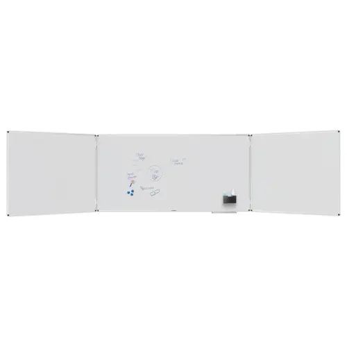 Tableau blanc triptyque UNITE PLUS - Surface &eacute;maill&eacute;e - 100 x 200 cm - Legamaster 