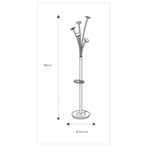Portemanteau Festy - H 1.75 m - Noir et bois - ALBA