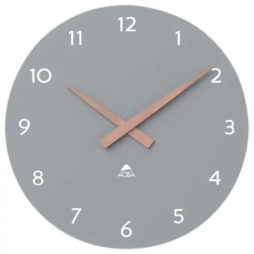 Horloge murale milena grise 30 cm cadran bois 