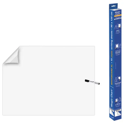 Rouleau 15 feuilles électrostatiques Magic Chart - Version tableau blanc - 90 x 120 cm - LEGAMASTER