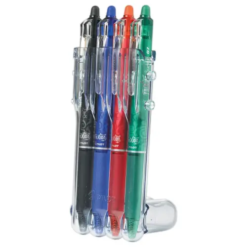 4 Stylos-billes gel FriXion Ball Clicker 07 - Effa&ccedil;ables - Pointe moyenne - Coloris assortis - Pilot 