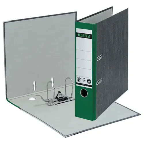Classeurs &agrave; levier carton marbr&eacute; - Dos 8 cm  - vert - LEITZ 