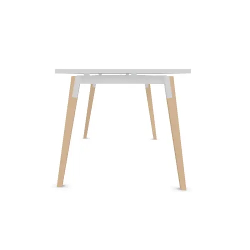Table de r&eacute;union 200 x 120 cm blanc / h&ecirc;tre 