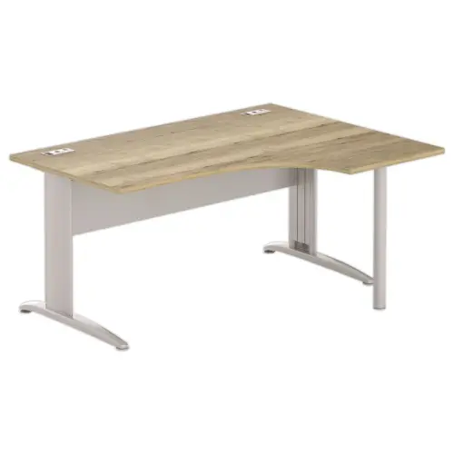 Bureau BUENOS AIRES compact retour à droite 160 x 80 chêne veiné/alu