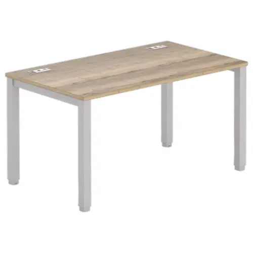 Bureau 140 x 80 chêne veiné - pieds aluminium