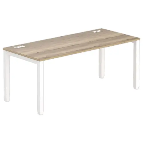 Bureau 180 x 80 chêne veiné - pieds blancs