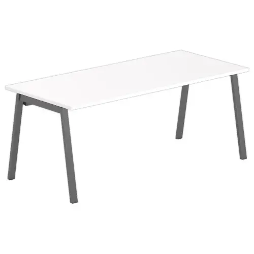 Bureau rectangulaire 180x80 Blanc / piét. anthracite BANGKOK