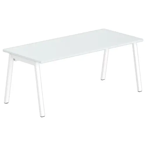 Bureau rectangulaire 180x80 Blanc / piét. Blanc BANGKOK