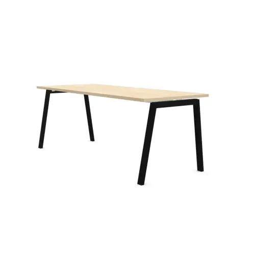 Bureau rectangulaire 180x80 Acacia Clair / piét. Anthracite BANGKOK