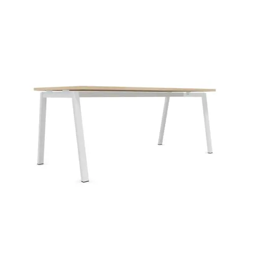Bureau rectangulaire 180x80 Acacia Clair / piét. blanc BANGKOK