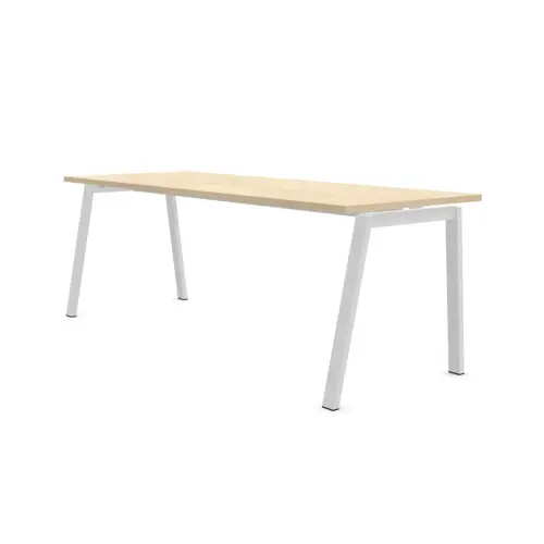 Bureau rectangulaire 180x80 Acacia Clair / piét. blanc BANGKOK