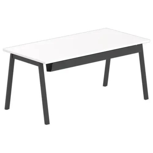 Bureau rectangulaire 160x80 Blanc/ piét. Anthracite BANGKOK