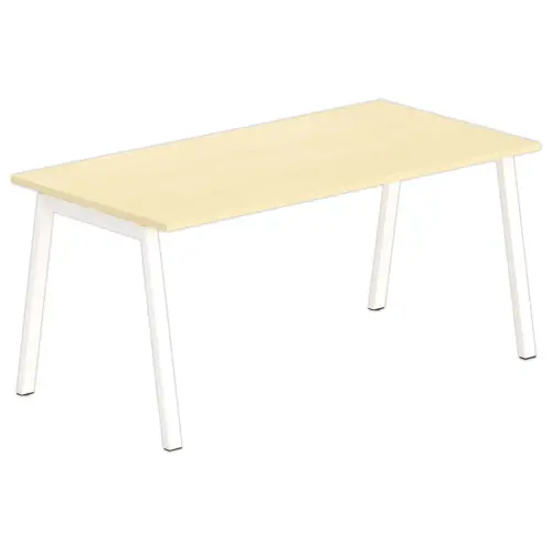 Bureau rectangulaire 160x80 Hêtre / piét. Blanc BANGKOK