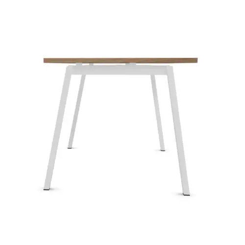 Bureau rectangulaire 160x80 Noyer / pi&eacute;t. Blanc BANGKOK 
