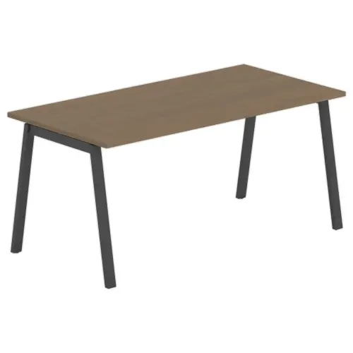 Bureau rectangulaire 160x80 Noyer / piét. Anthracite BANGKOK
