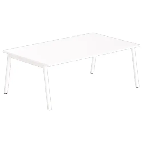 Table rectangulaire 200x120 Blanc / Pi&eacute;t.Blanc 