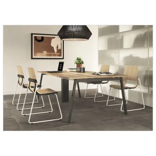 Table rectangulaire 200x120 Blanc / Pi&eacute;t.Blanc 