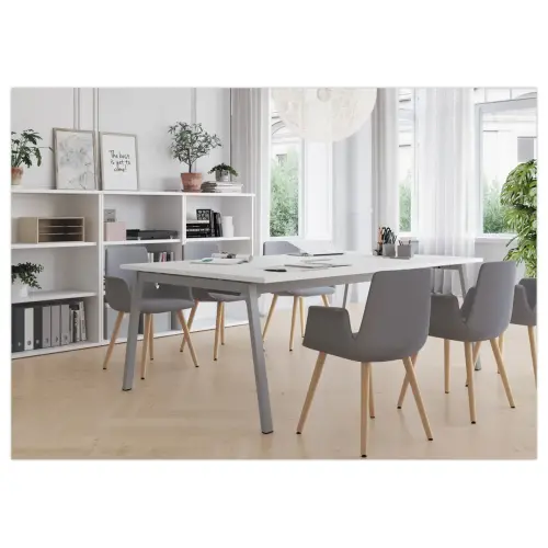 Table rectangulaire 200x120 Blanc / Pi&eacute;t.Blanc 