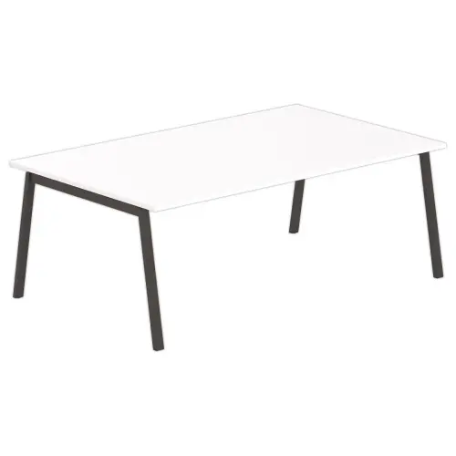 Table rectangulaire 200x120 Blanc / Piét.Anthracite
