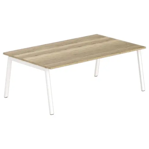 Table rectangulaire 200x120 CHêne Veiné / Piét.Blanc