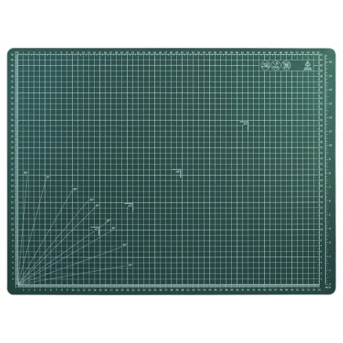 Plaque decoupe multi fonction face quadrillée 5x5cm + angles format A2