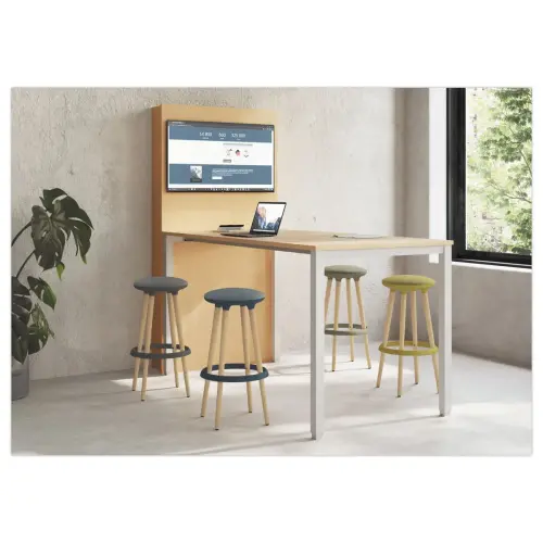 Table Multimédia 200 x 100 cm acacia /blanc