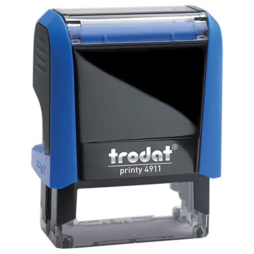 Timbre personnalisable Printy 4911- Boîtier bleu - Encre noire - 38 x 14 mm - TRODAT