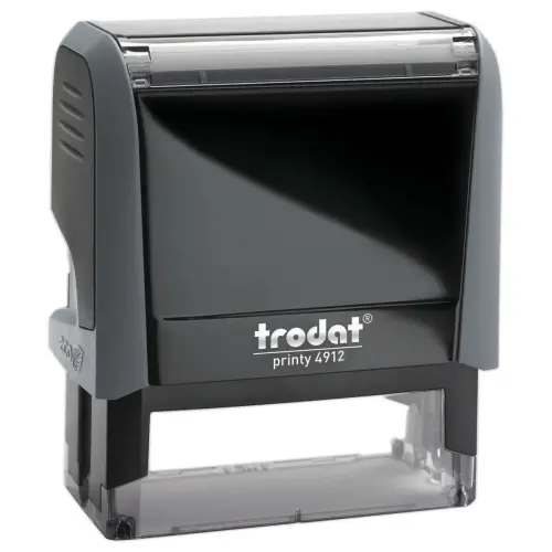 Timbre personnalisable Printy 4912 - Bo&icirc;tier gris - Encre noire - 47 x 18 mm - TRODAT 