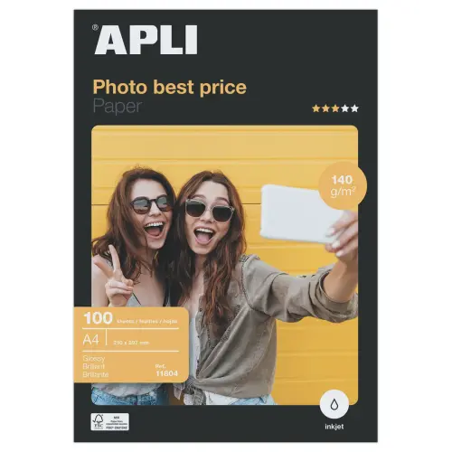 100 Feuilles de papier photo Bestprice APLI A4 140g brillant