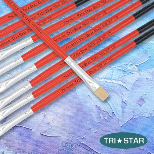 Brosse plate n°10 - OZ - en soie - peinture acrylique et à l'huile