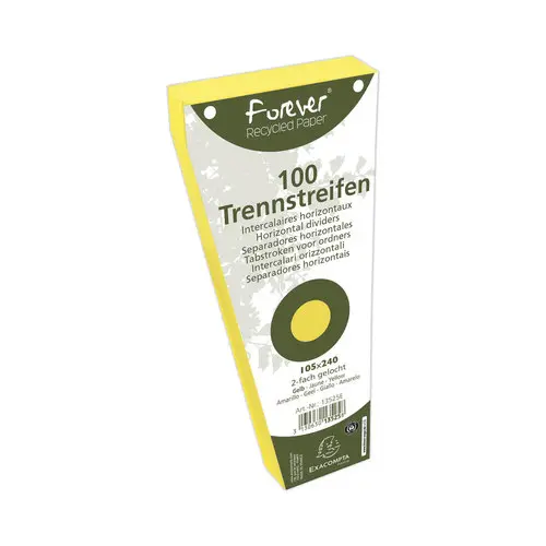 100 Intercalaires trapèze perforées Forever - jaune - EXACOMPTA