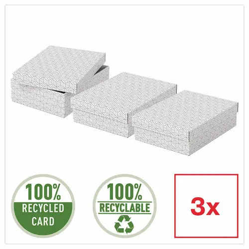 3 Boîtes de rangement Home - Taille M basse - Blanc - ESSELTE