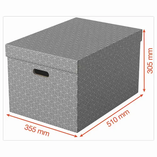 3 Boîtes de rangement Home taille L - Gris - ESSELTE