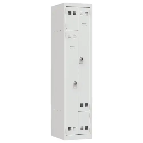 Vestiaire gain de place porte en L 1 colonne -2 utilisateurs- Gris