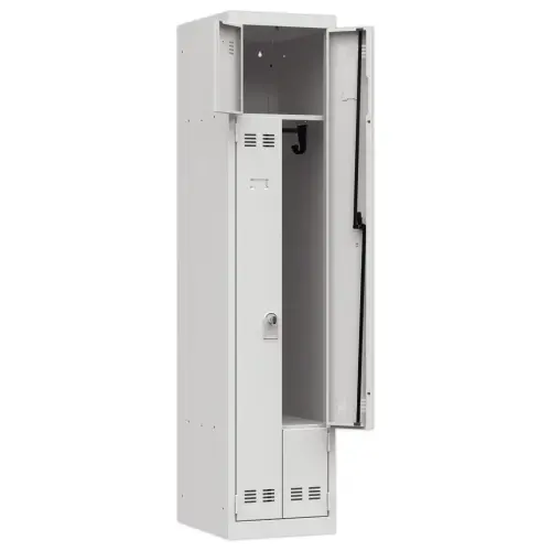 Vestiaire gain de place porte en L 1 colonne -2 utilisateurs- Gris