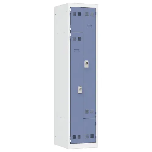 Vestiaire gain de place porte en L 1 colonne -2 utilisateurs- Bleu 