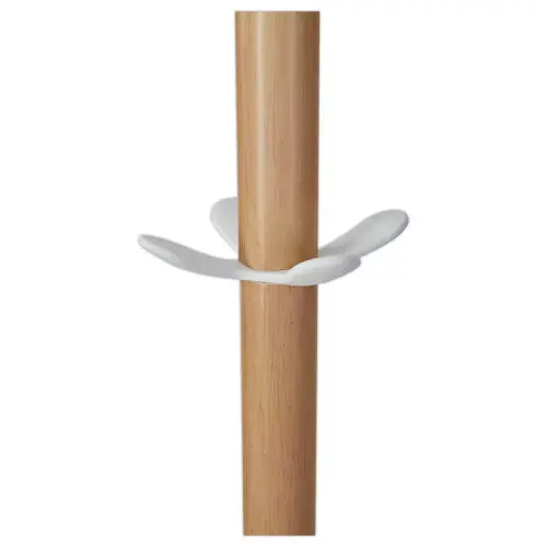 Porte-manteau - 10 patères + porte-parapluie - Bois et métal blanc - ALBA