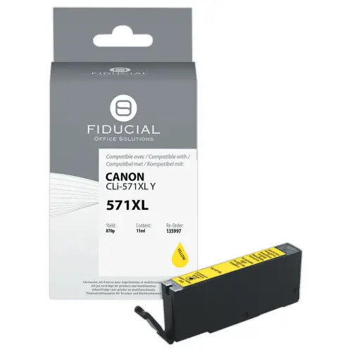 Cartouche d'encre remanufacturée éq. CANON CLi-571XL - Haute capacité - Jaune