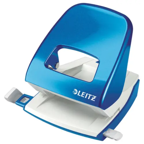 Perforateur blanc 2 trous coloré 30 feuilles - Bleu - LEITZ