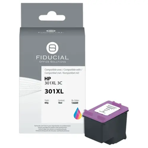 Cartouche d'encre remanufacturée éq. HP 301XL 3C - Haute capacité - 3 Couleurs