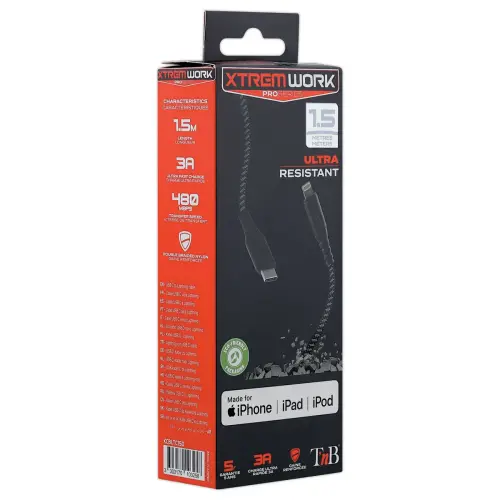 XTREMWORK - Câble USB-C/Lightning - 1.50m