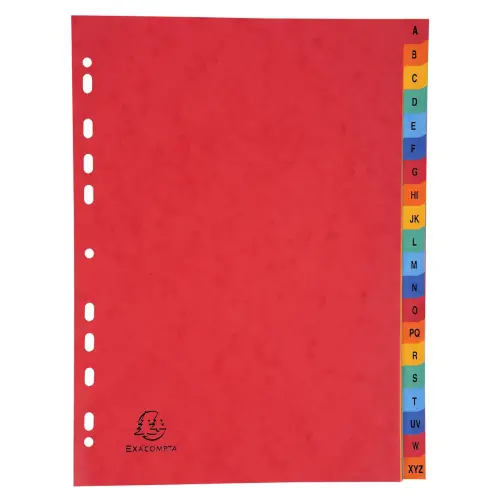 Jeu d'intercalaires Exacompta carte lustrée A4 -20 touches