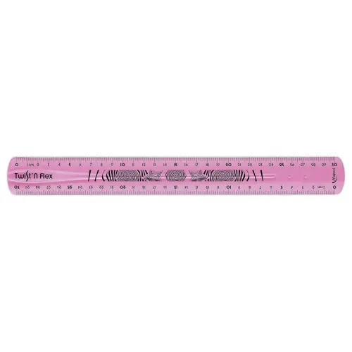 R&egrave;gle de bureau double plate en plastique souple et r&eacute;sistant - 30 cm 
