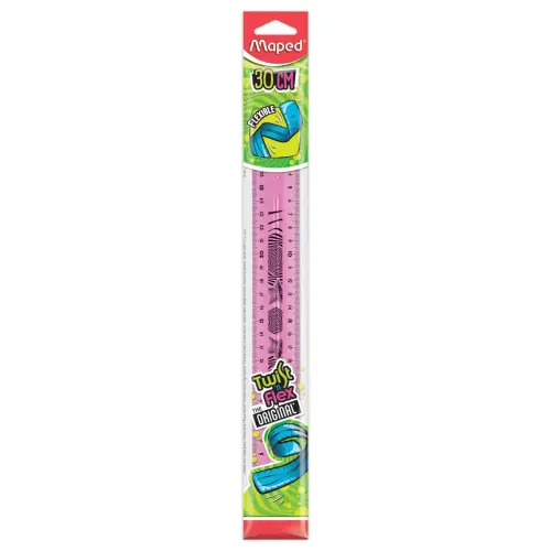R&egrave;gle de bureau double plate en plastique souple et r&eacute;sistant - 30 cm 