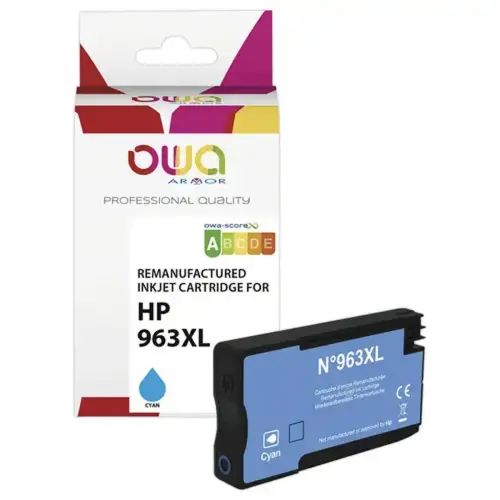 Cartouche éq. HP963XL - Haute capacité - Cyan - OWA