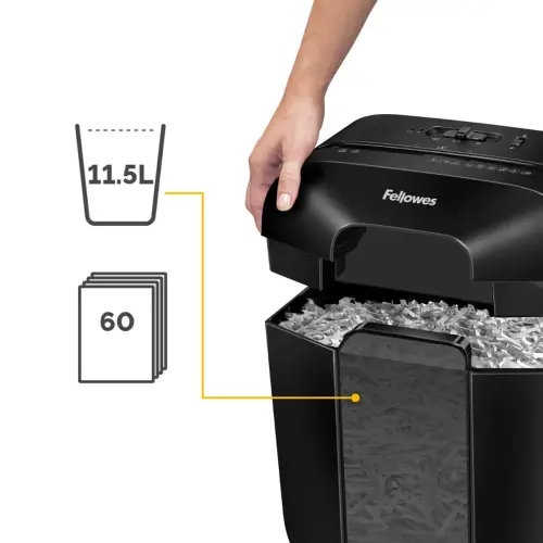 Destructeur Powershred LX25 - Coupe crois&eacute;e - 11.5L - Noir - Fellowes 