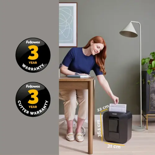 Destructeur Powershred LX25 - Coupe crois&eacute;e - 11.5L - Noir - Fellowes 